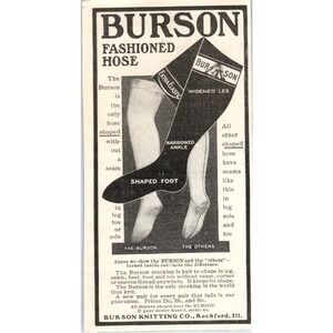 Burson Knitting Co Rockford Stockings Hose c1905 Original Advertisement AE7-A2